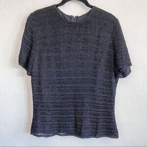 Vintage Crewneck Beaded Zipper Back Top Size Medium